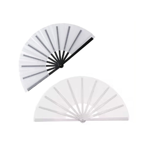 36 Pack Sublimation Blank Folding Hand Fan Polyester Silk Fabric Hand Held Chinese Fans DIY Heat Transfer Print for Wedding Preference, Performance, Dancing, Home Decoration with a SCCFMM Makeup Bag