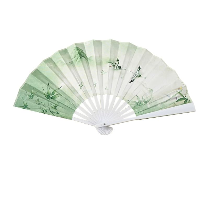 36 Pack Sublimation Blank Folding Hand Fan Polyester Silk Fabric Hand Held Chinese Fans DIY Heat Transfer Print for Wedding Preference, Performance, Dancing, Home Decoration with a SCCFMM Makeup Bag