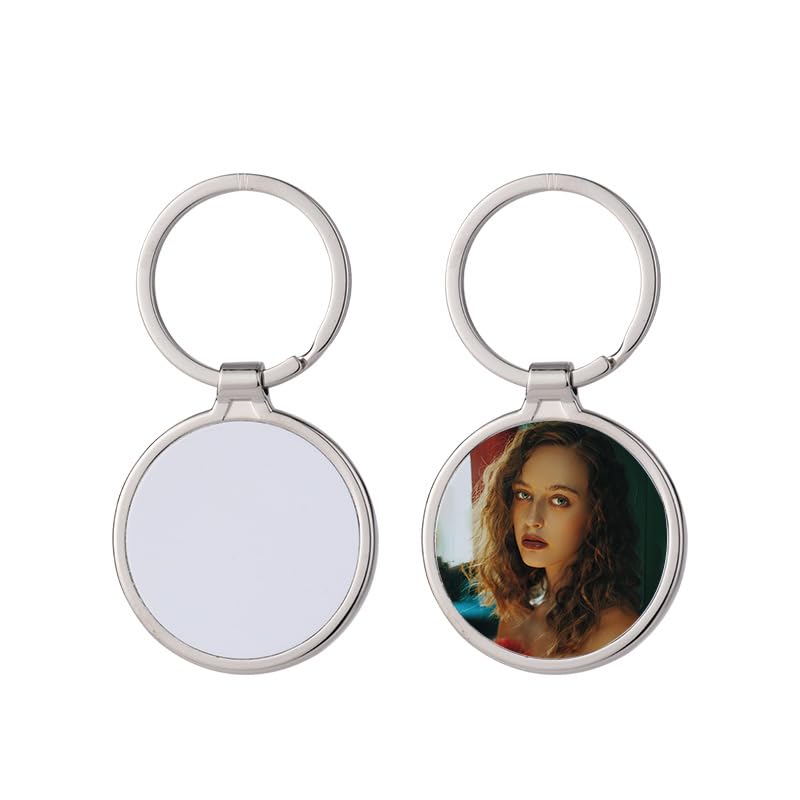 SCCFMM 30pcs Sublimation Blank Metal Keychain Bulk Sublimation Blanks Keychain with Key Ring Heat Transfer Keychains for Christmas Valentine Graduation Day Present