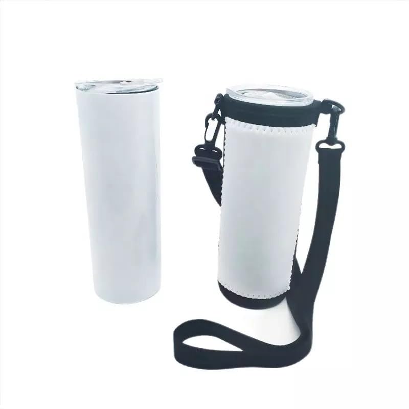 SCCFMM 5 pack Sublimation blanks Neoprene Water Bottle Bag Carrier, 20oz cup sleeve,Insulated Neoprene cup case,Diy Heat Transfer Print ideal for diameter 60mm-90mm cup