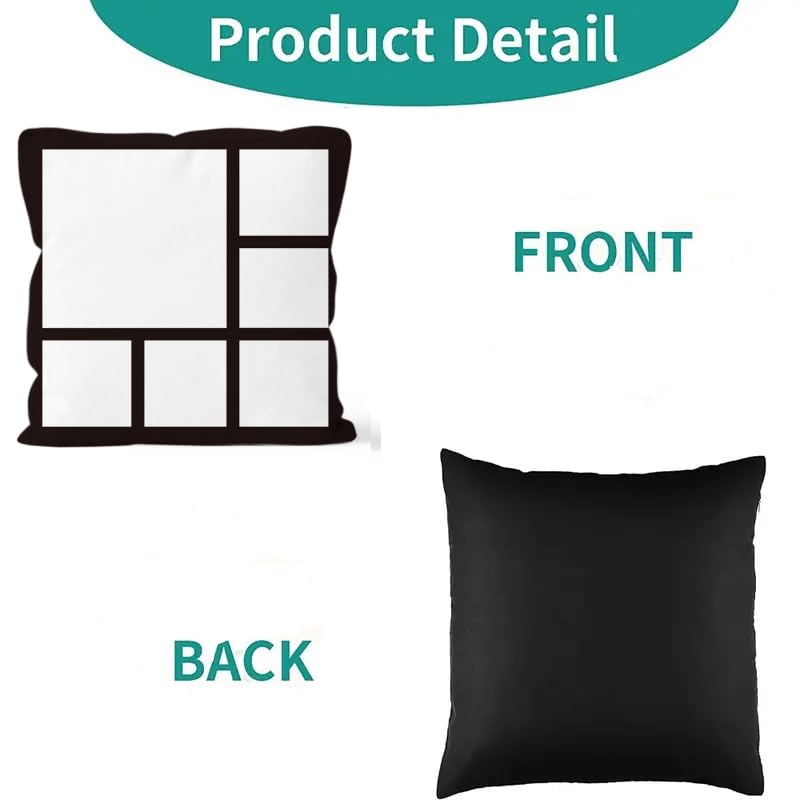 SCCFMM 20 Pieces Sublimation Blank 6 Panel Pillow Case Sublimation Polyester Pillow Cover DIY Heat Transfer Print Case Throw Pillow Covers 15.7 x 15.7 Inch for Sofa Couch