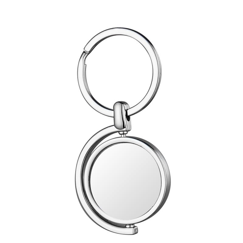 SCCFMM 30pieces Sublimation Keychains Blank Rotate Key Chains DIY Heat Transfer Press Keyrings Double side Pictures Key Rings Personalized Gifts For Women Girls