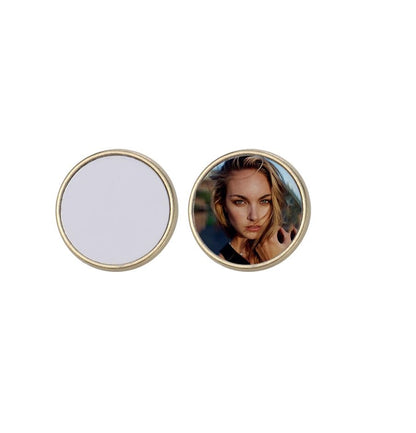 60 Pieces 0.98 Inch Sublimation Blank Gold Pin Button Aluminum DIY Sublimation Pins Round for DIY Craft Badge Jewelry Lapel, Golden Tone