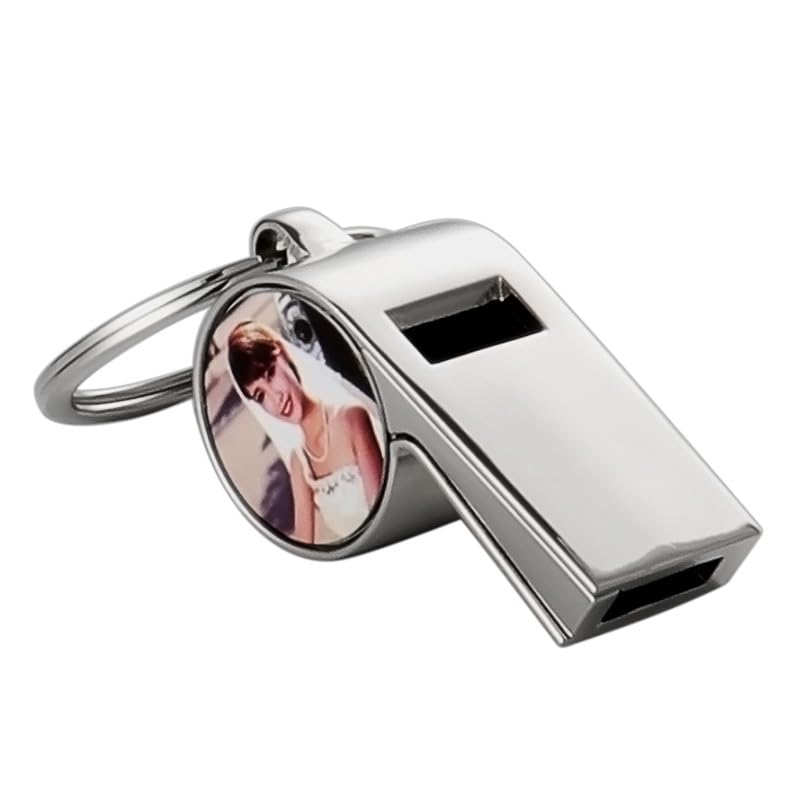 Sublimation Blank Coach Whistle,20Pack Sublimation Football Referee Whistle with Keyring for Emergency Sports Training
