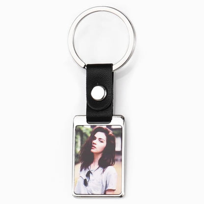 SCCFMM 50Pack Sublimation PU Leather Keychain Blanks Metal Round Heart Shape DIY Heat Transfer Key Chain Pendant for Gift Crafts