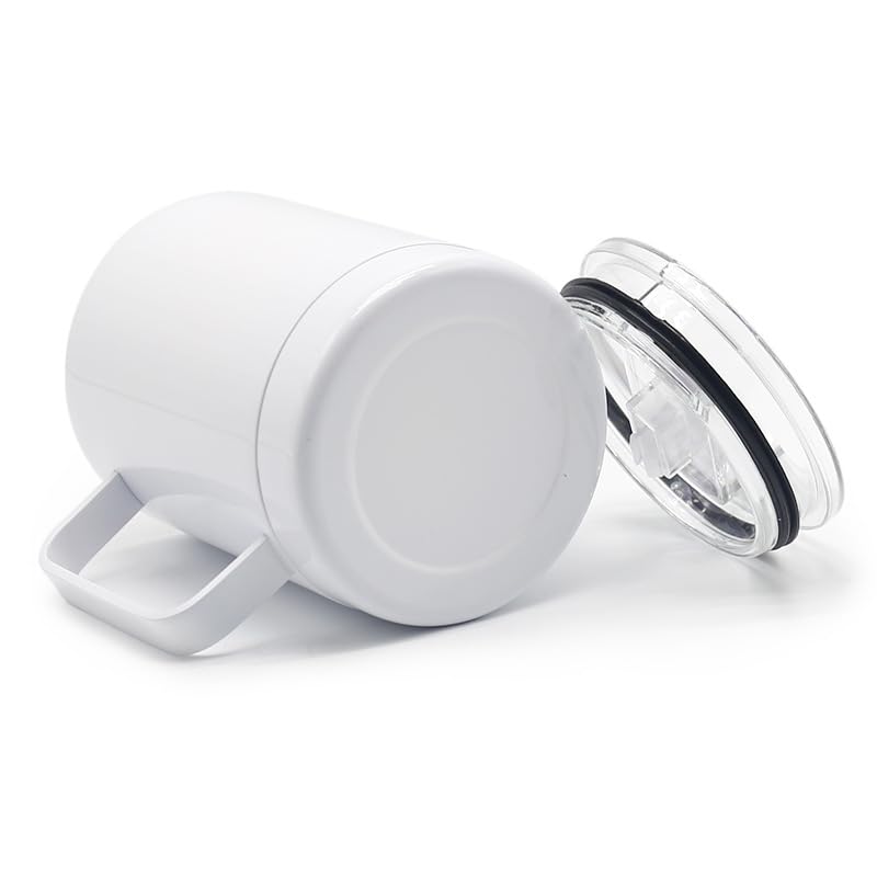 4 Pcs Sublimation Blank Skinny Tumbler 12 OZ With Handle DIY Heat Transfer Print Double Wall Stainless Steel Coffee Straight Mug with Sliding Lid