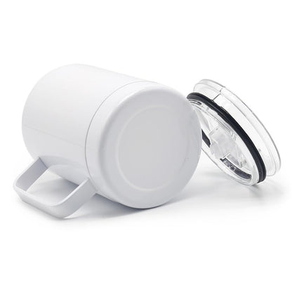 4 Pcs Sublimation Blank Skinny Tumbler 12 OZ With Handle DIY Heat Transfer Print Double Wall Stainless Steel Coffee Straight Mug with Sliding Lid