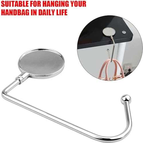 SCCFMM 20 Pack Round Sublimation Blank Purse Hook Hanger, Metal Hook Long Handbag Hanger for Table Desk,Portable Handbags Hook with Aluminium Parts for Heat Transfer Print (Rose Gold)