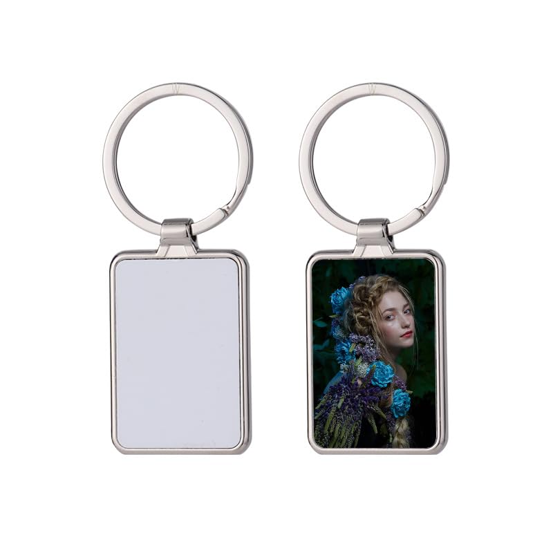 SCCFMM 30pcs Sublimation Blank Metal Keychain Bulk Sublimation Blanks Keychain with Key Ring Heat Transfer Keychains for Christmas Valentine Graduation Day Present