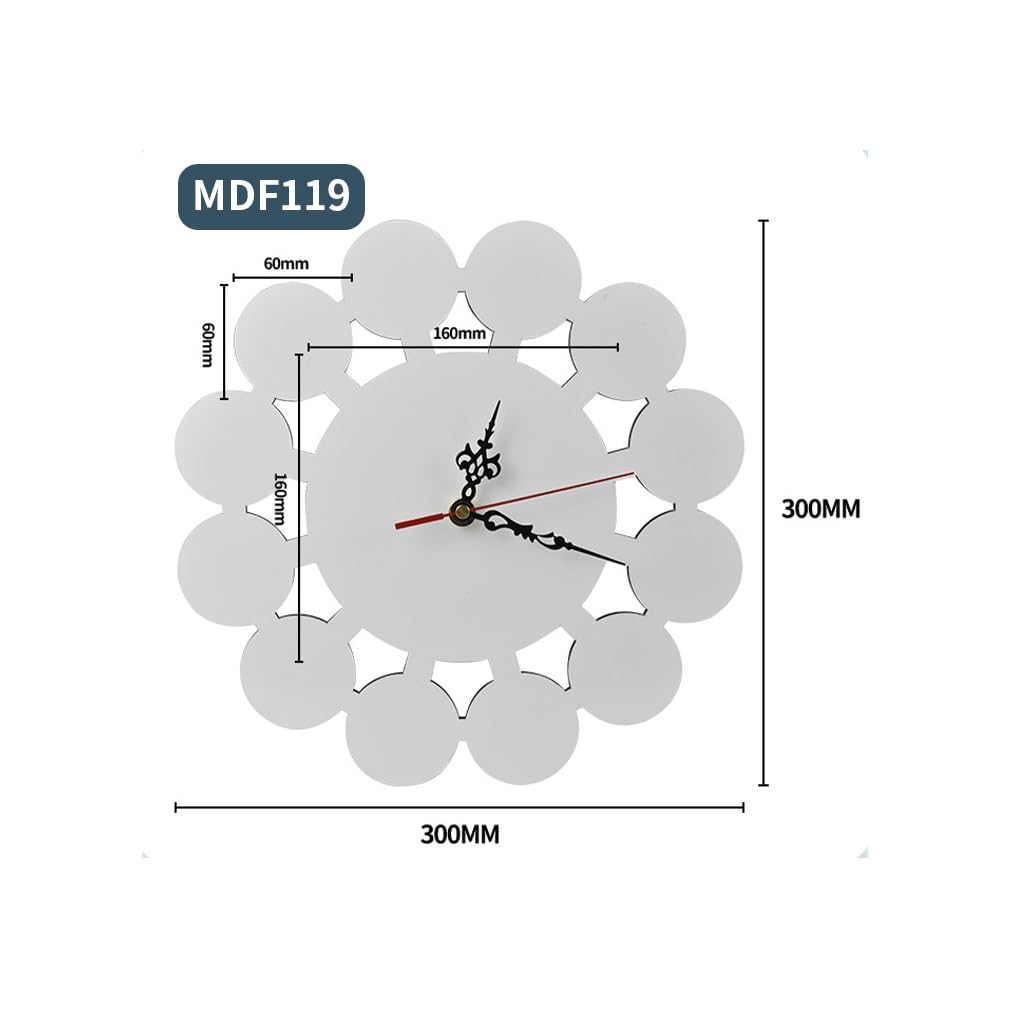 3 Pcs Sublimation Blanks Wall Clock MDF Round Sublimation DIY Heat Transfer Wall Clocks Silent Non Ticking Battery Operated Decorative Wall Clock for Home Kitchen Office Hotel