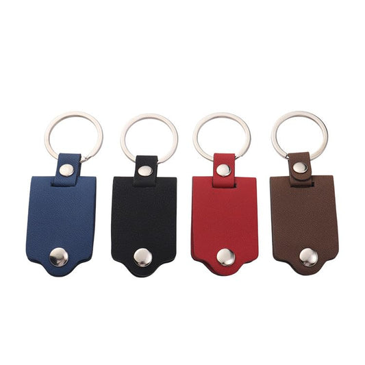 SCCFMM 40pieces Metal Sublimation Blanks Keychain with PU Leather Cover, Sublimation Heat Transfer DIY KeyChains Photos Print for DIY Crafts Gift