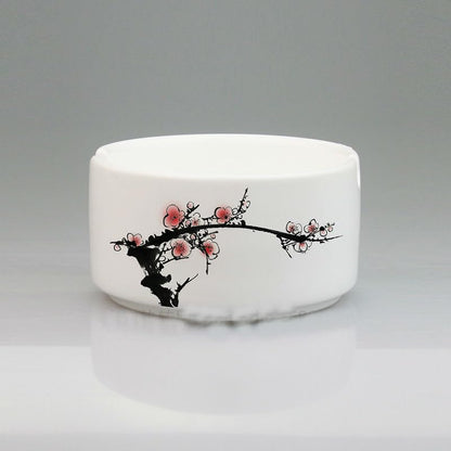4 Pack Sublimation Blank White Ceramic Ashtrays for Cigarettes, DIY Heat Transfer Print Round Ceramic Holder for Tabletop Patio Indoor Fancy Gift for Smokers Home Office Desktop
