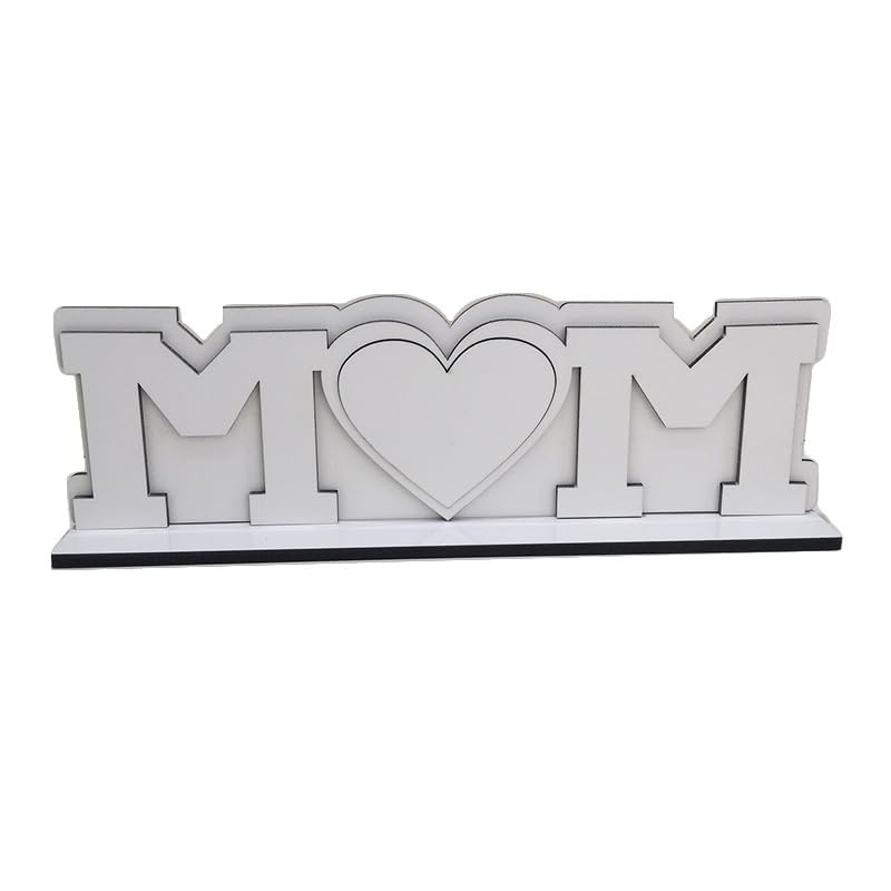 SCCFMM 5 Pack Sublimation Blank MDF Photo Frame Mom Picture Frame Gifts for Mothers Day DIY Print Photo Sign Wall Frame Poster Desktop Souvenir for Mom Birthday