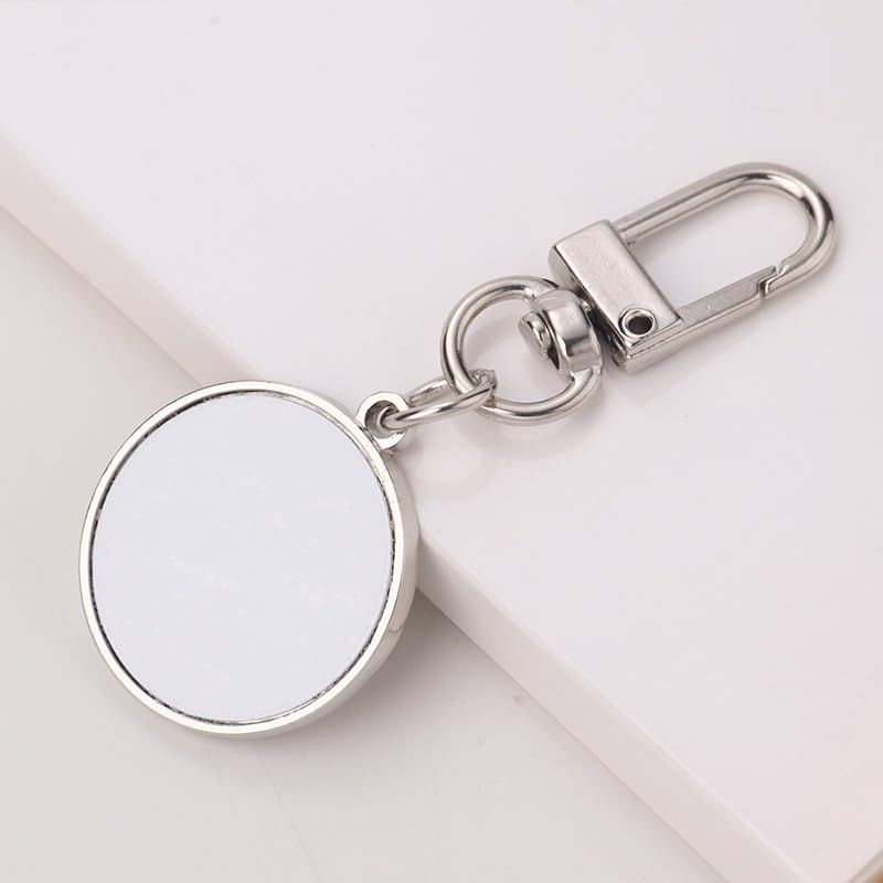 SCCFMM 40pcs Metal Sublimation Rotate Keychain Sublimation Blanks Bulk for Keychains, Sublimation Ornament Blanks for Heat Press Printing,DIY Handmade Crafts Sublimation Keychains