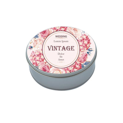 5 Pieces Sublimation Blank Metal Candy Tin Box with Lid Metal Trinket Tins Container Round Shape for DIY Heat Transfer Print