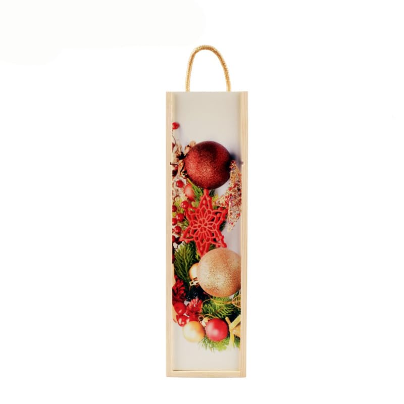 2 Pack Sublimation Blank Wooden Red Wine Boxes with Sublimation MDF Parts for DIY Heat Transfer Print Crafts, Gifts, Birthday and Party Wedding Staff Employee Appreciation Father Day Gift