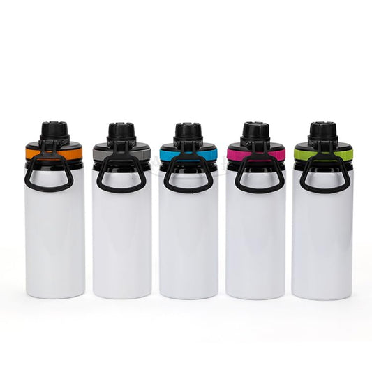 10 Pack 600ml/20oz Sublimation Blank Water Bottle Sublimation Outdoor Sports Water Bottle With Color Lids Covers Sublimation Straight Portable Water Bottles For DIY Heat Transfer Print