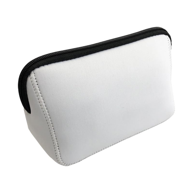 SCCFMM 20 Pcs Sublimation Blanks White Neoprene Cosmetic Bags DIY Heat Transfer Print Makeup Bags Iron on Zipper Toiletry Pouch Canvas Pen Case For Women Girls
