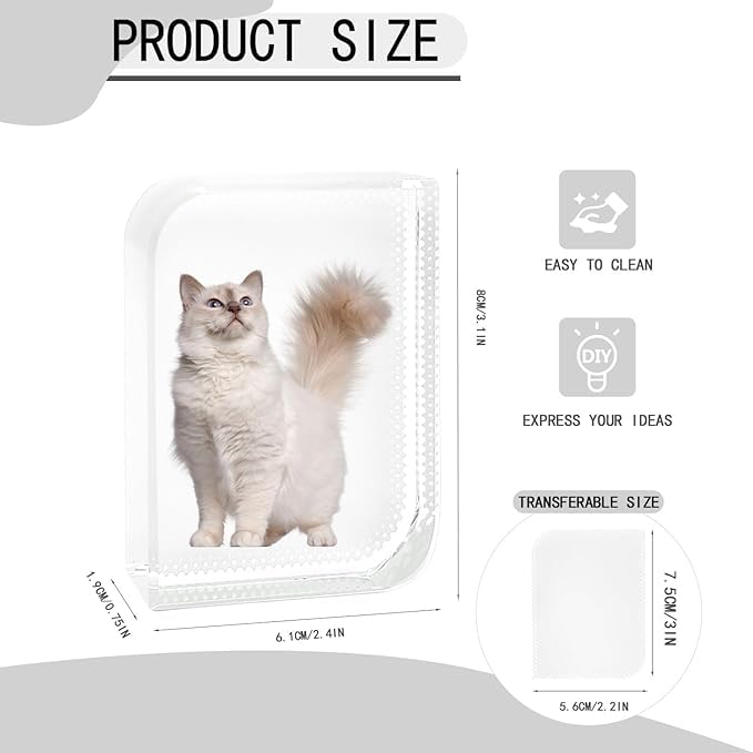 5 Pack Sublimation Blanks Crystal Decorative DIY Heat Transfer Photo Frame Crystal Picture Frame with Box Sublimation Gift for DIY Custom Tabletop Supplies (Cry-2)