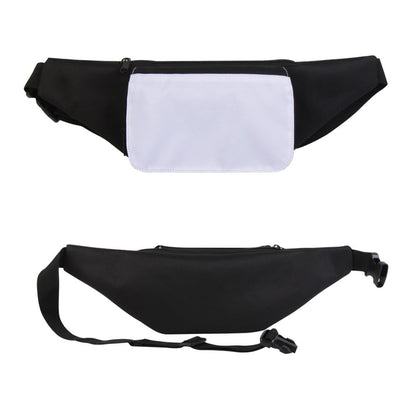 6 Pcs Sublimation Blank Women Men White Running Waist Bag Belt Bag Waist Pouch with Adjustable Strap Zip DIY Heat Transfer Print for Hiking Traveling Biking Festival Sports Outdoors Workout