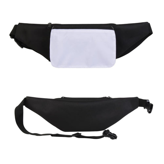 6 Pcs Sublimation Blank Women Men White Running Waist Bag Belt Bag Waist Pouch with Adjustable Strap Zip DIY Heat Transfer Print for Hiking Traveling Biking Festival Sports Outdoors Workout