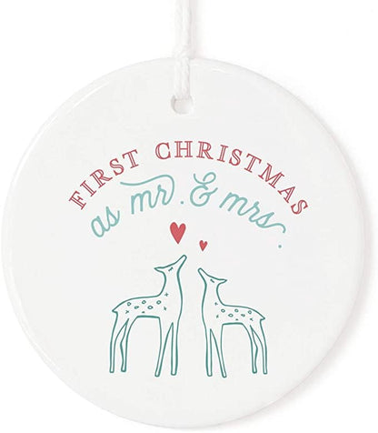 30Pcs Sublimation Blank Ceramic Ornaments Pendant Bulk Ceramic Discs Ornament for DIY Heat Press Printing White Round Porcelain Personalized Xmas Tree Ornament Keepsake Crafts Gift