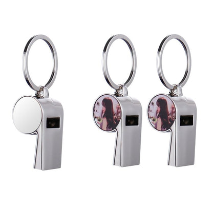 Sublimation Blank Coach Whistle,20Pack Sublimation Football Referee Whistle with Keyring for Emergency Sports Training