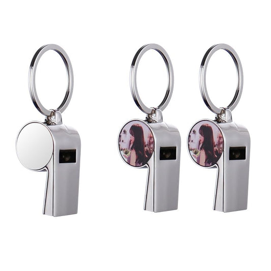 Sublimation Blank Coach Whistle,20Pack Sublimation Football Referee Whistle with Keyring for Emergency Sports Training