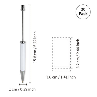 20pcs Sublimation Beadable Pens Blanks Bulk White with 20 Pieces Shrink Wrap Films,Sublimation Ballpoint Pen Personalized DIY by Pen Heat Press Sublimation Oven