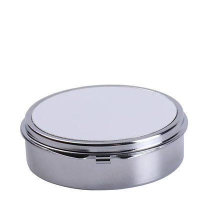 20pieces Sublimation Blank Metal Round Pill Box 3 Compartment Medicine Pill Case,Portable Pocket Purse Pill Box Decorative Metal Medicine Vitamin Organizer for DIY Print