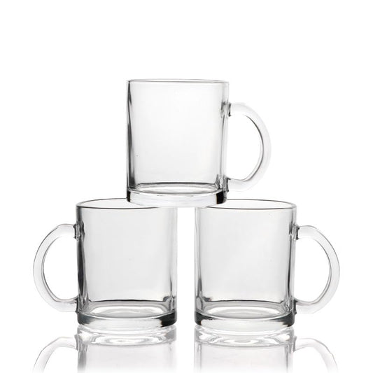SCCFMM 3 Pack 12 oz Sublimation Blank Clear Glass Beer Mugs Glass Coffee Mugs Diy Heat Transfer Print Gift For Birthday Christmas Valentine's Day Anniversary Present Ideas
