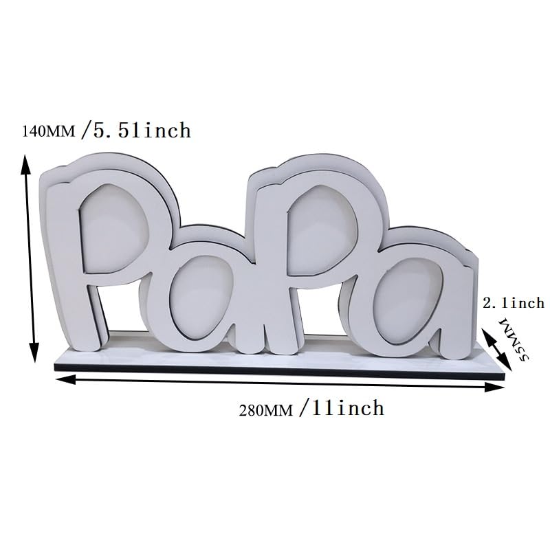 SCCFMM 5 Pack Sublimation Blank MDF Photo Frame PaPa Picture Frame for DIY Heat Transfer Print Photo Sign Wall Frame Poster Desktop Souvenir Custom Design Work For Father's Day