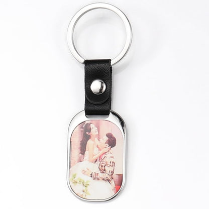 SCCFMM 50Pack Sublimation PU Leather Keychain Blanks Metal Round Heart Shape DIY Heat Transfer Key Chain Pendant for Gift Crafts