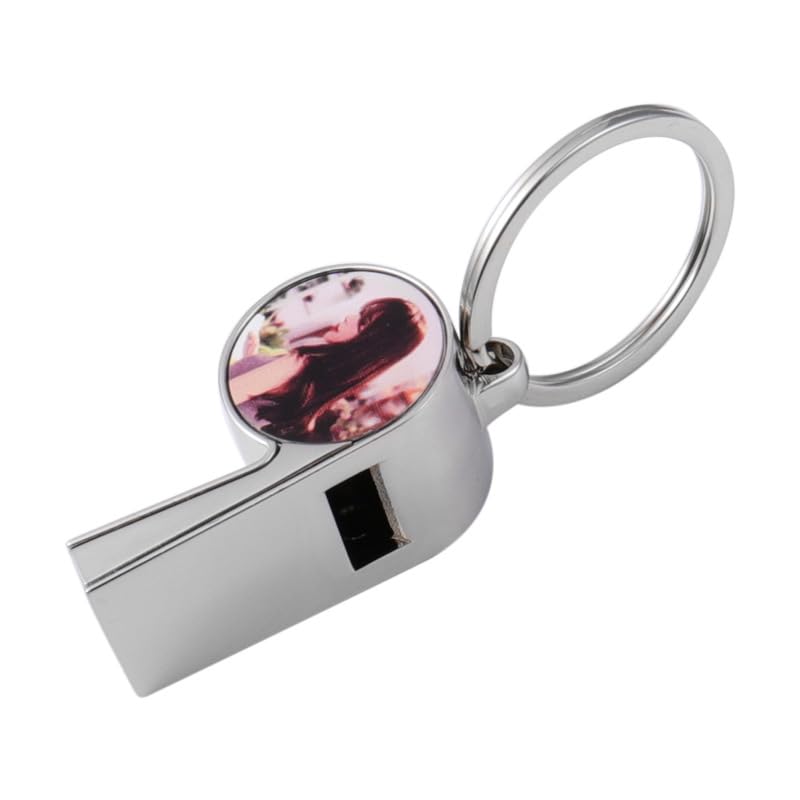 Sublimation Blank Coach Whistle,20Pack Sublimation Football Referee Whistle with Keyring for Emergency Sports Training