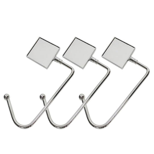 20 Pack Square Shape Sublimation Blank Purse Hook Hanger, Metal Hook Long Handbag Hanger for Table Desk,Portable Bag Holder Under Counter Handbags Hook With Aluminium Parts for DIY Heat Transfer Print