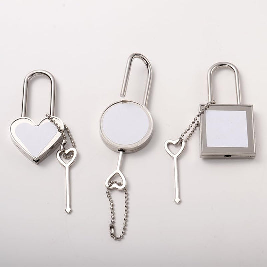 15 Set Sublimation Blank Safety Locks Chest Padlock Mini Locker Small Jewelry Boxes Locker Sublimation Diary Lock Backpack Lock Mini Padlock with Key Metal for DIY Heat Transfer Print