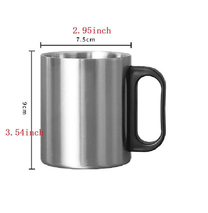 5 Pack,Sublimation Blank Vintage Coffee Mugs Stainless Steel Mug with Handle 10oz/300ml Camping Coffee Mugs Outdoor Hiking Cup Lightweight Camping Gear for DIY Heat Transfer Print