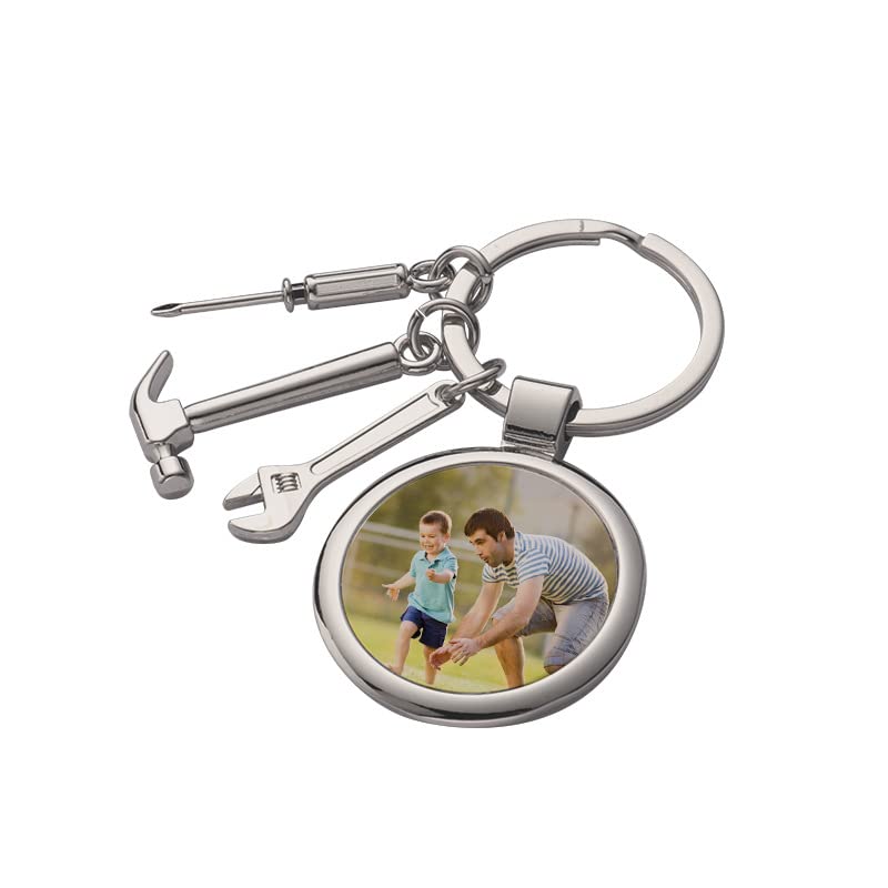 SCCFMM 20pieces Sublimation Blank Keychain with Screwdriver Tools DIY Heat Transfer Keychains for Father's Days Christmas Valentine Graduation Day Present