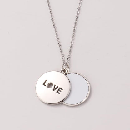 SCCFMM 20 pieces Sublimation Blank Necklace with Chain Set Blank Necklace Rhinestone Heart And Round Shape Bezel Pendant Tray, Sublimation Sheet for DIY Heat Transfer Print