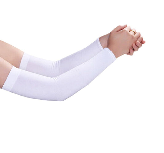 20 Pairs Sublimation Blank White Arm Sleeves, UV Sun Protection Cooling Polyester Arm Sleeves Sublimation DIY Heat Transfer Print for Women Driving, Golfing, Fishing, Cycling, Hiking, Sports