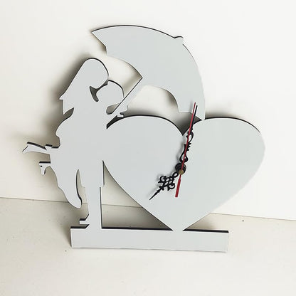 3 Pcs Sublimation Blank Wall Clock MDF Heart Shape Sublimation Print DIY Heat Transfer Wall Clocks Silent Non Ticking Battery Operated Decorative for Home Kitchen Office Hotel