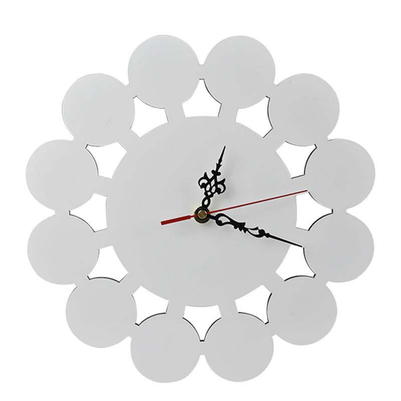 3 Pcs Sublimation Blanks Wall Clock MDF Round Sublimation DIY Heat Transfer Wall Clocks Silent Non Ticking Battery Operated Decorative Wall Clock for Home Kitchen Office Hotel