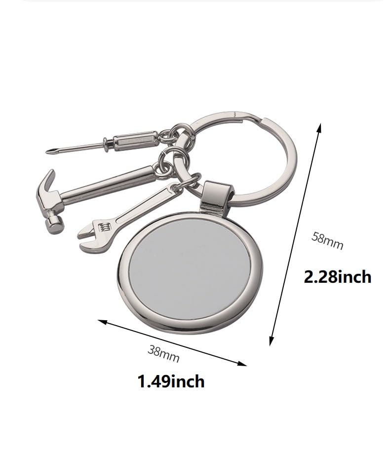 SCCFMM 20pieces Sublimation Blank Keychain with Screwdriver Tools DIY Heat Transfer Keychains for Father's Days Christmas Valentine Graduation Day Present