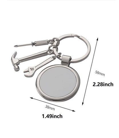 SCCFMM 20pieces Sublimation Blank Keychain with Screwdriver Tools DIY Heat Transfer Keychains for Father's Days Christmas Valentine Graduation Day Present