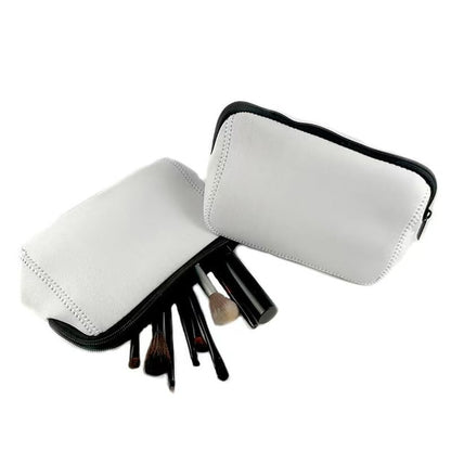 SCCFMM 20 Pcs Sublimation Blanks White Neoprene Cosmetic Bags DIY Heat Transfer Print Makeup Bags Iron on Zipper Toiletry Pouch Canvas Pen Case For Women Girls