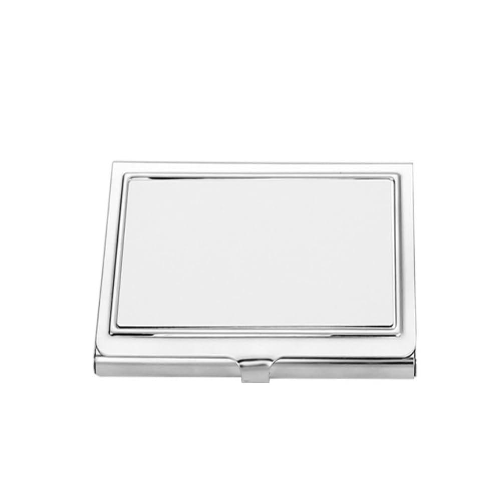 SCCFMM 10 Pcs Sublimation Blank Zinc Alloy Business Card Holder Metal Organizer Card Case Pocket DIY Heat Transfer Blank Card Carrier Case DIY Business Card Case for Men Women