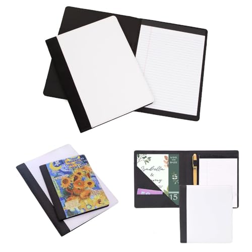 5 Pcs A5 Sublimation Blank Canvas Notebook Journal 30 Pages - Canvas Cover Notebooks for Note Taking Plan Making Diary Writing - School Office Supplies