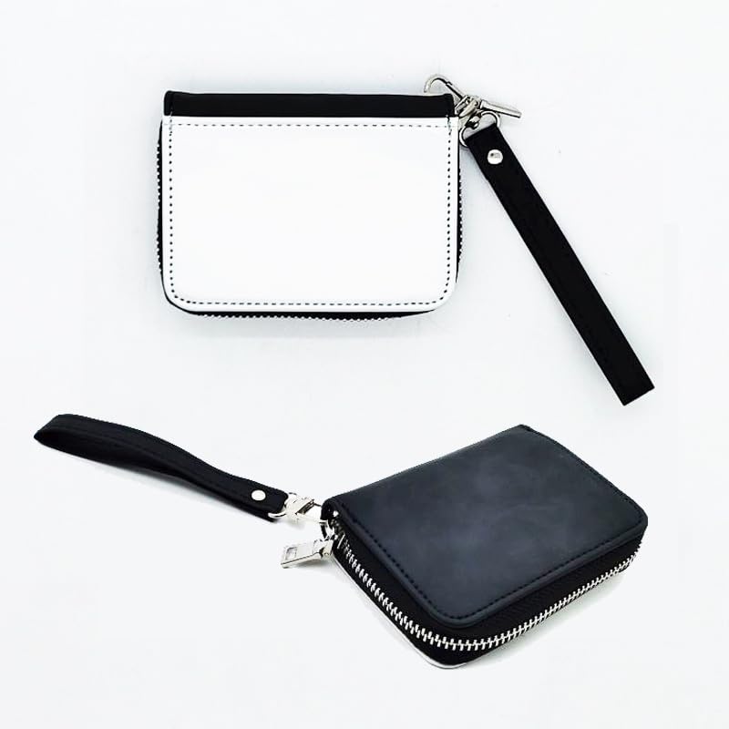 SCCFMM 10 pieces Sublimation Blank Small Coin purse DIY Heat Transfer Print Women's Wallet PU Leather Coin Bag credit Card holder Diy Craft for Gift