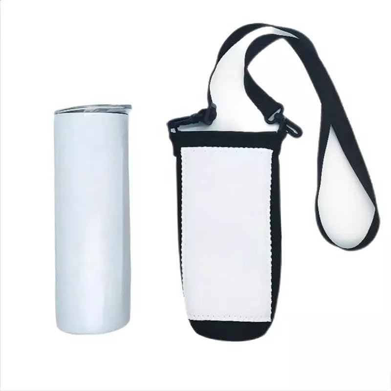 SCCFMM 5 pack Sublimation blanks Neoprene Water Bottle Bag Carrier, 20oz cup sleeve,Insulated Neoprene cup case,Diy Heat Transfer Print ideal for diameter 60mm-90mm cup