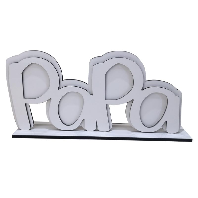 SCCFMM 5 Pack Sublimation Blank MDF Photo Frame PaPa Picture Frame for DIY Heat Transfer Print Photo Sign Wall Frame Poster Desktop Souvenir Custom Design Work For Father's Day